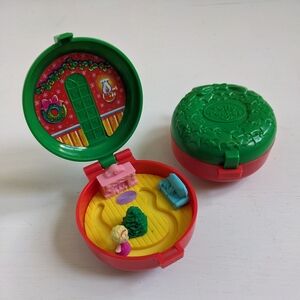 Set of Two Vintage 1993 Polly Pocket McDonald's Christmas Happy Meal Compact